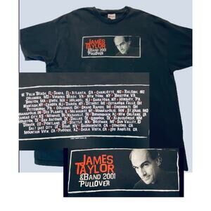 Vintage James Taylor & Band 2001 Concert Pullover Tour T-Shirt Unisex XXL 50-52